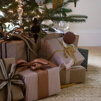 Gift Wrap Sheet - Rose Gingham Christmas