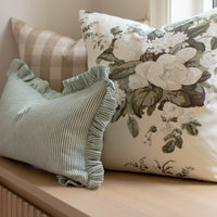 Sallie Ruffled Pillow Cover - Green