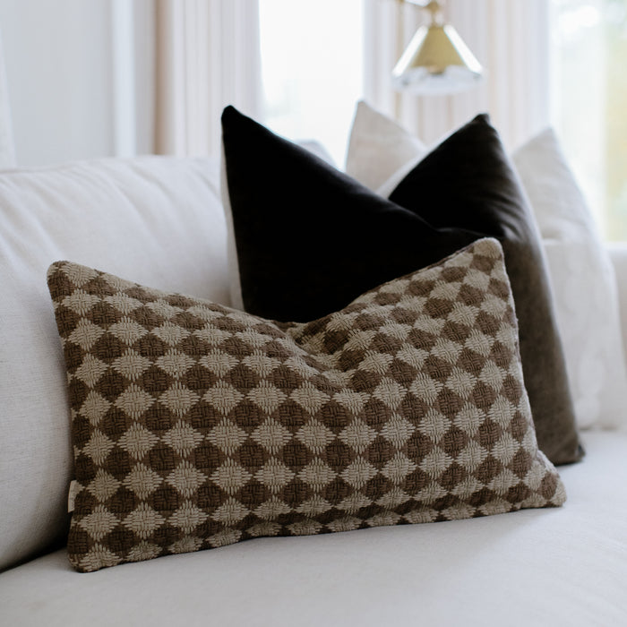 Oliver Checked Weave Pillow - 21" x 12"