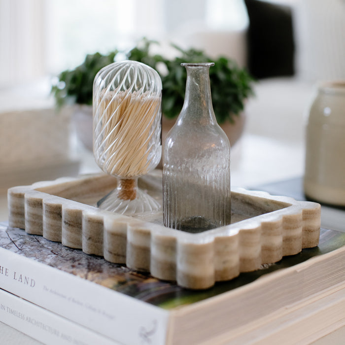 Greyson Scalloped Marble Trays