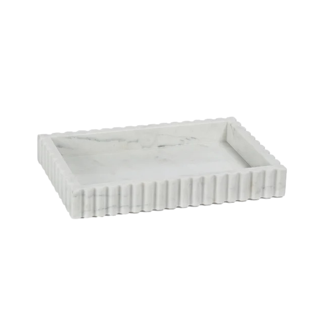 Chantilly Scalloped Marble Tray