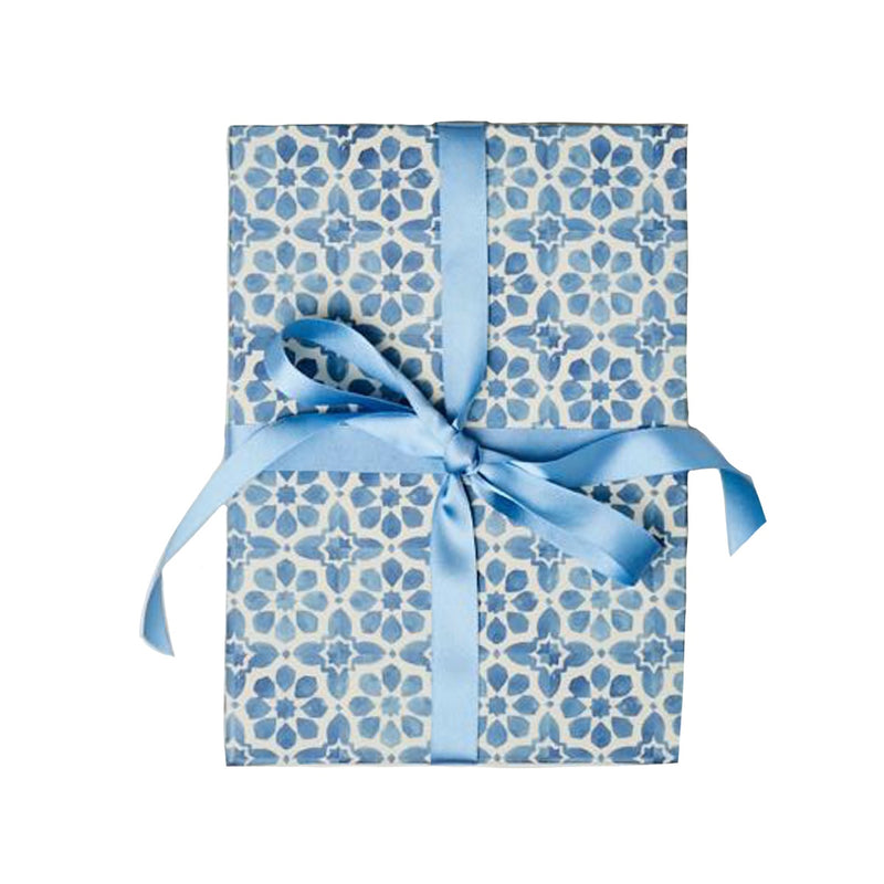 Gift Wrap Sheet - Blue Patterned Tile