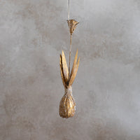 Antique Gold Flower Bulb Ornaments