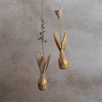 Antique Gold Flower Bulb Ornaments