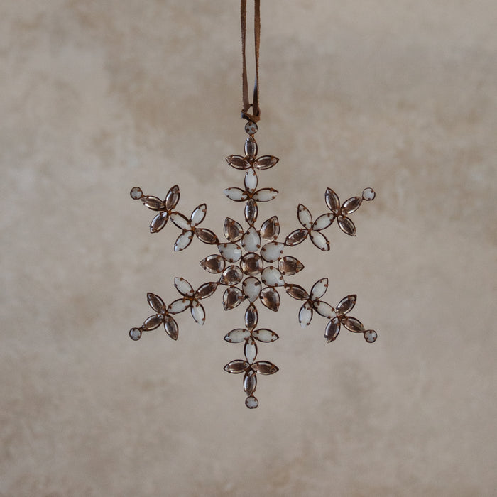 Antique Rhinestone Snowflake Ornament