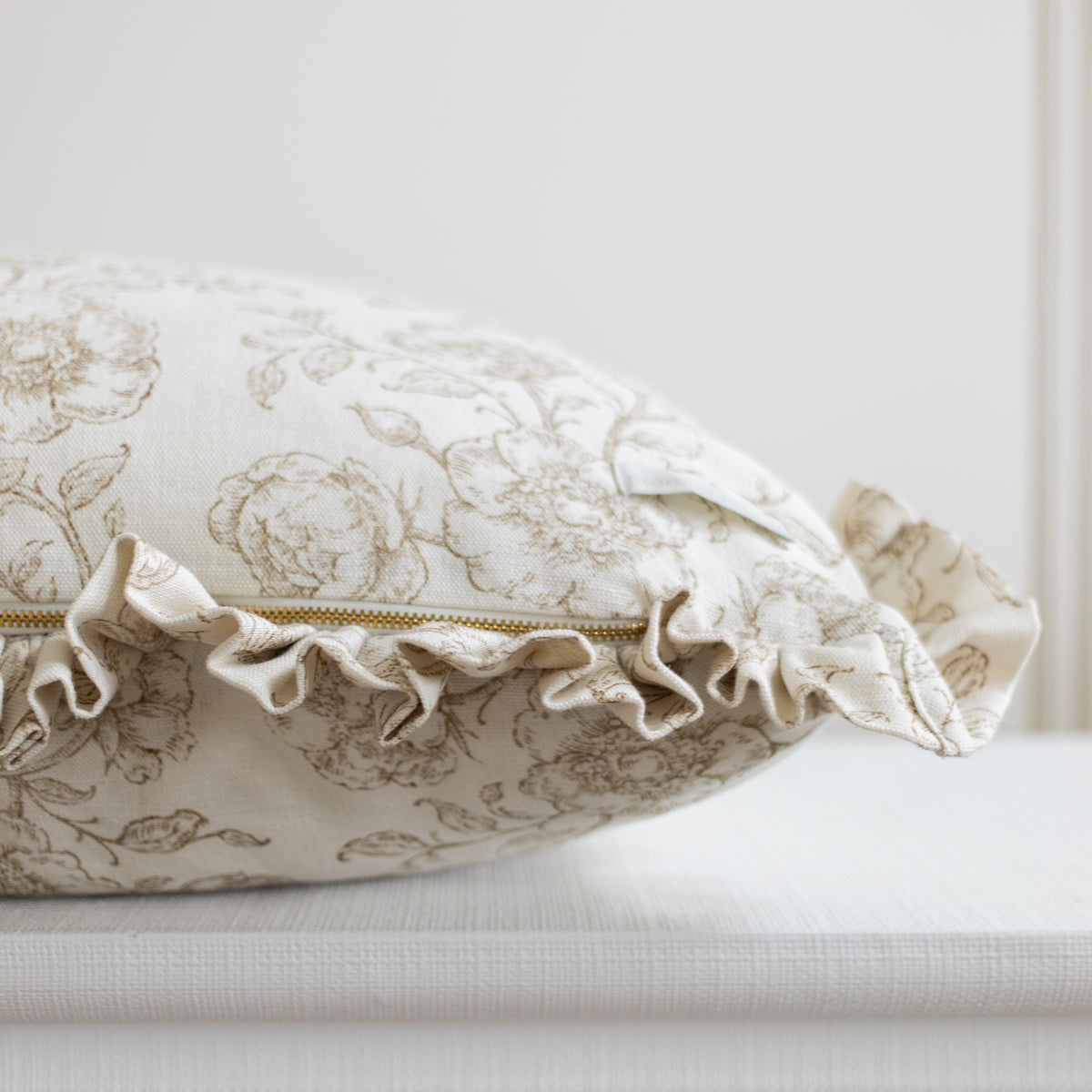 Ruffled Mabel Pillow Cover - Chestnut