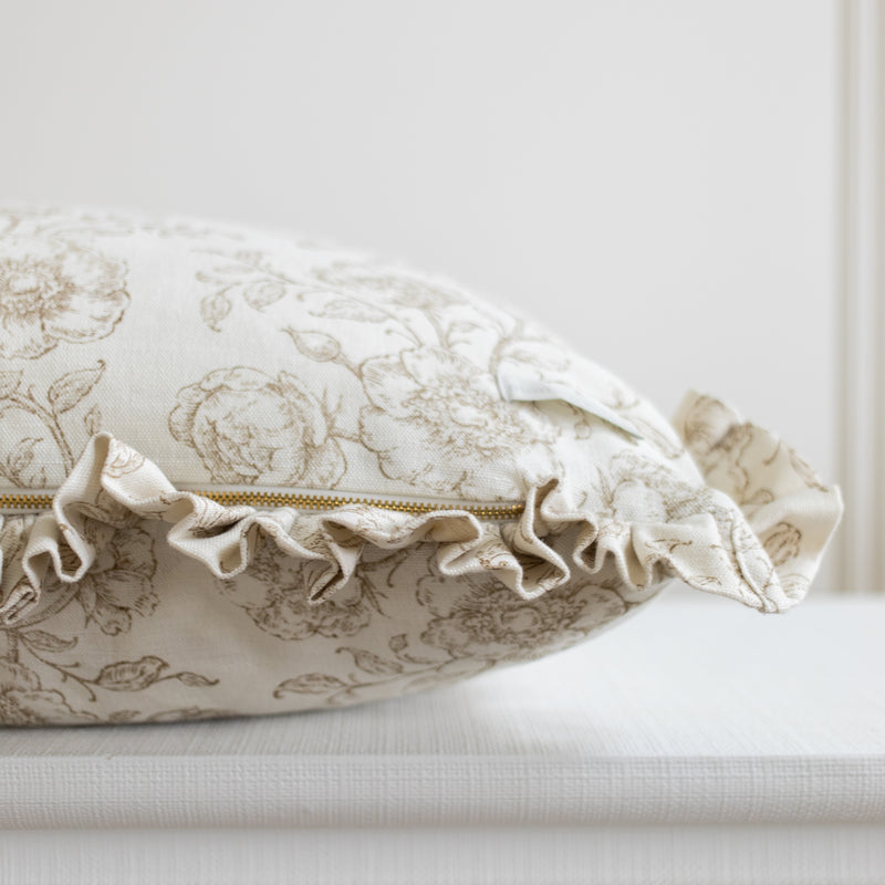 Ruffled Mabel Pillow Cover - Chestnut