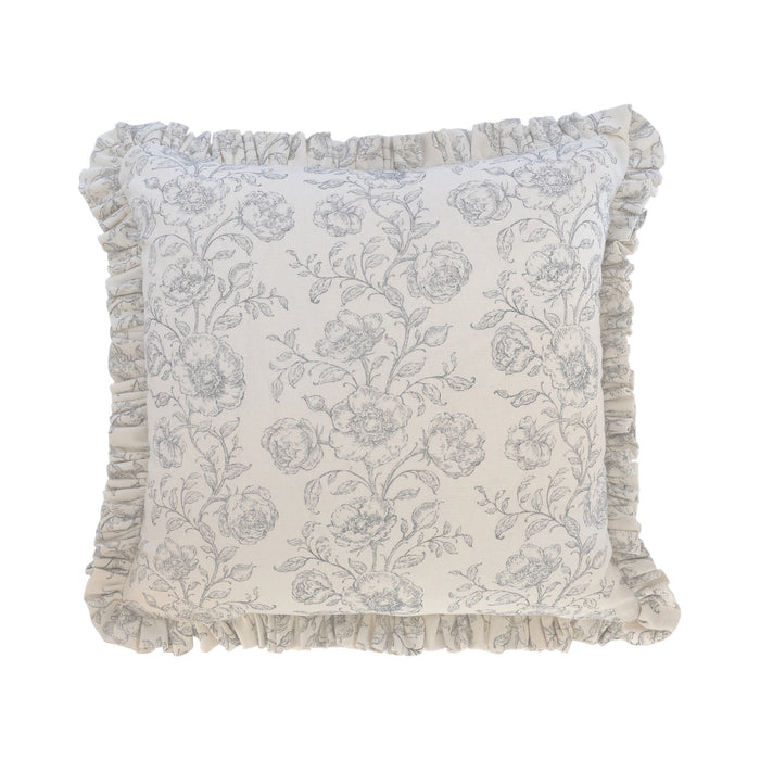 Ruffled Mabel Pillow Cover - French Blue