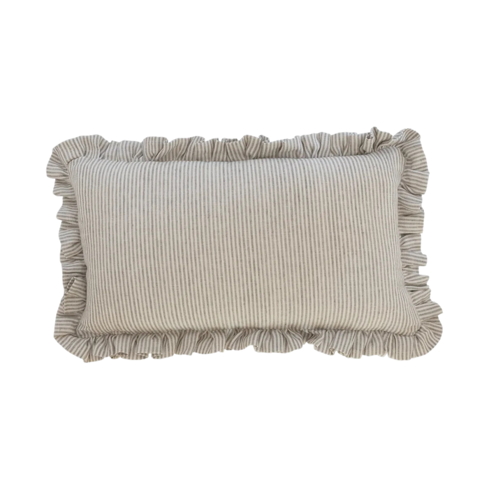 Sallie Ruffle Pillow Cover - Grey - 12" x 21"