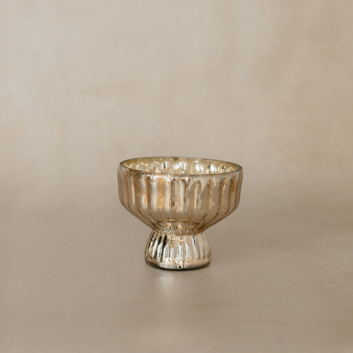 Pleated Mercury Pedestal Dish