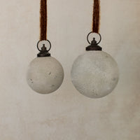 Powdered Silver Glass Ball Ornaments