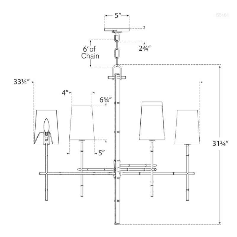 Grenol Medium Modern Bamboo Chandelier