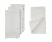 Snowfall White Linen Napkin