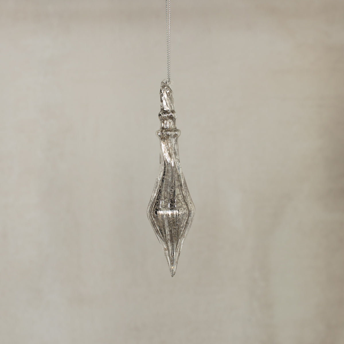 Silver Glassdrop Antique Ornaments