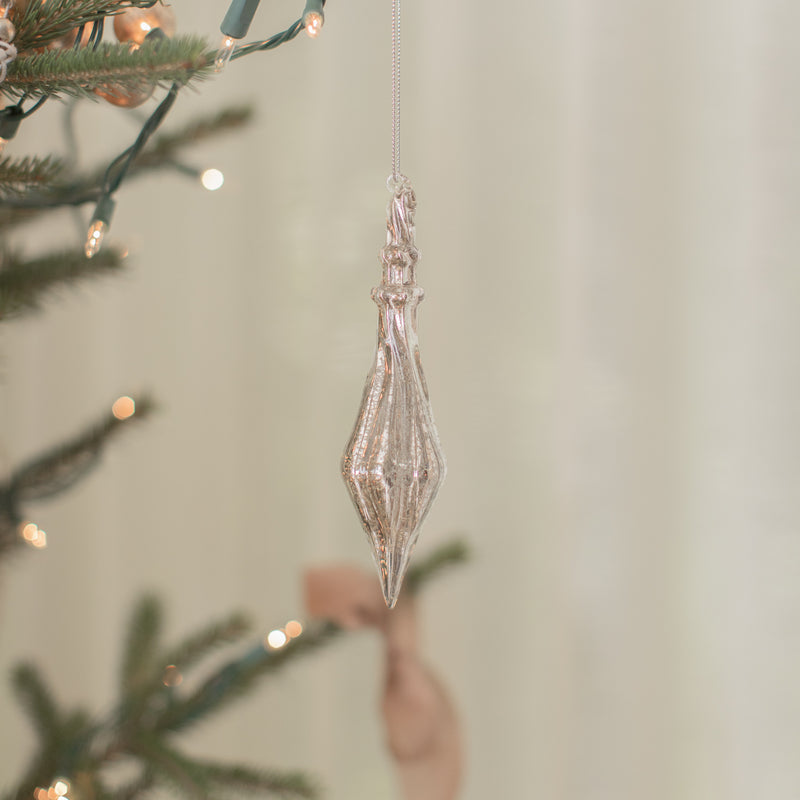 Silver Glassdrop Antique Ornaments