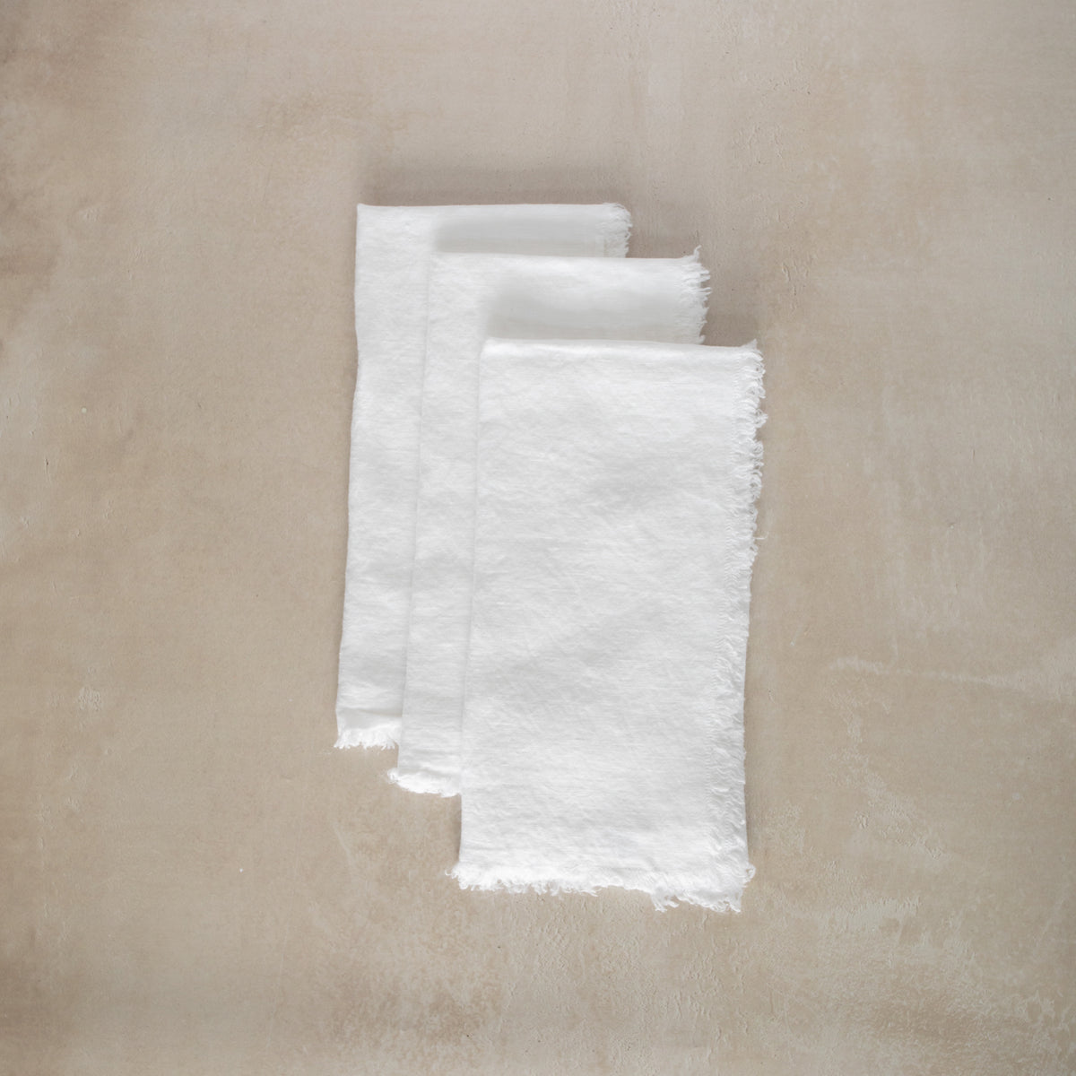 Snowfall White Linen Napkin