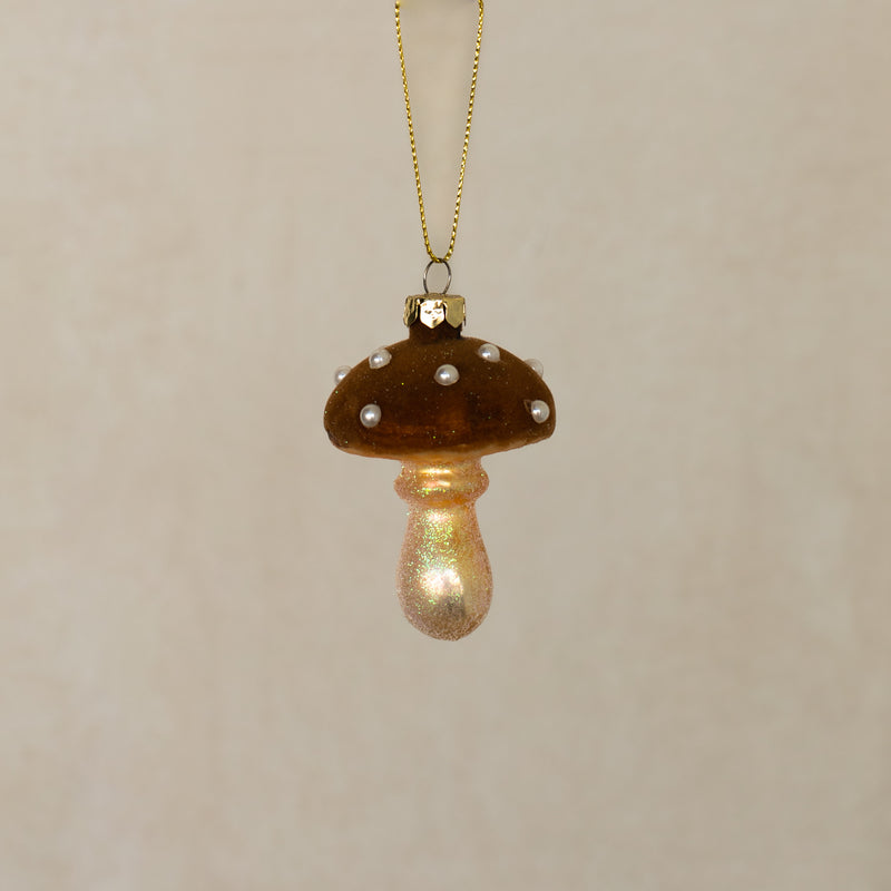 Winter Pearl Mushroom Ornament