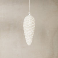 Winter White Glass Pinecone Ornament