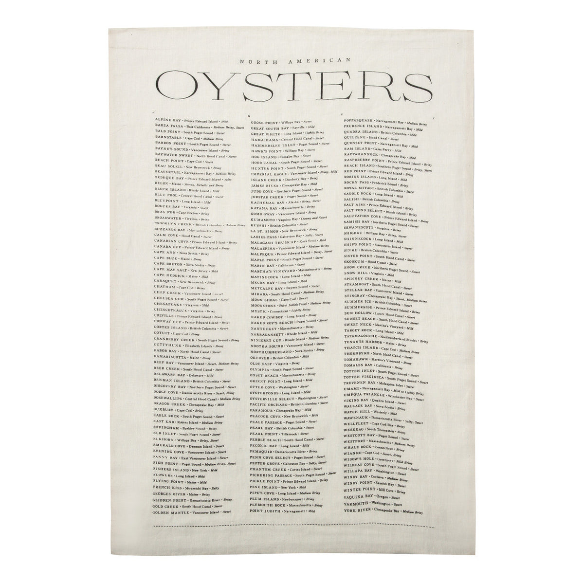Oysters - Linen Tea Towel