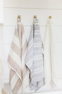 MH Tea Towel - Beige Country Stripe