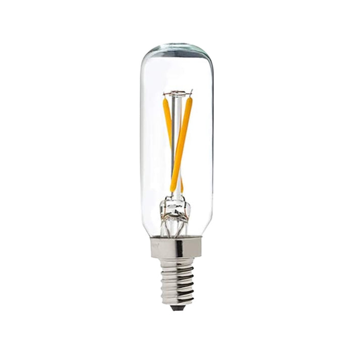 Clear Tubular Candelabra Bulb 2 Watt Clear LED Dimmable E12 2700K