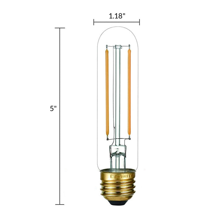 Clear Tubular Edison Bulb 4 Watt LED Dimmable E27 2700K