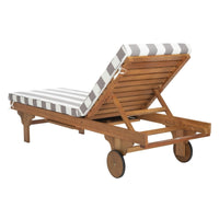 Hampton Chaise with Side Table - Natural Grey & White Stripe
