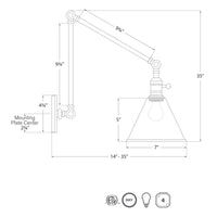 Boston Functional Double Arm Library Light